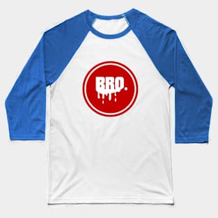 Bro Drip Logo in Red and White Baseball T-Shirt
